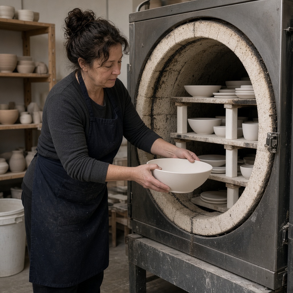 Loading the studio kiln